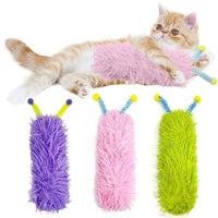 Catnip cat pillow toy — plush strip kicker for self-play and stress relief