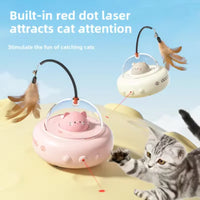 Electric rechargeable automatic cat feather wand for hands-free interactive play