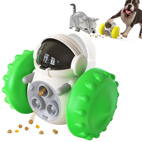 Dog treat dispenser puzzle ball — slow feeder toy for mental stimulation