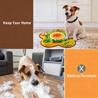 Dog foraging mat — hidden treat pockets for mental stimulation