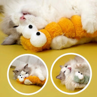 Cat kicker toy with catnip — soft bite enrichment plush toy