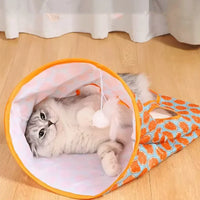 Cat play tunnel — crinkle sound foldable tube for enrichment