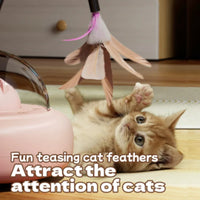 Automatic cat wand toy — electric feather rotator for indoor cats