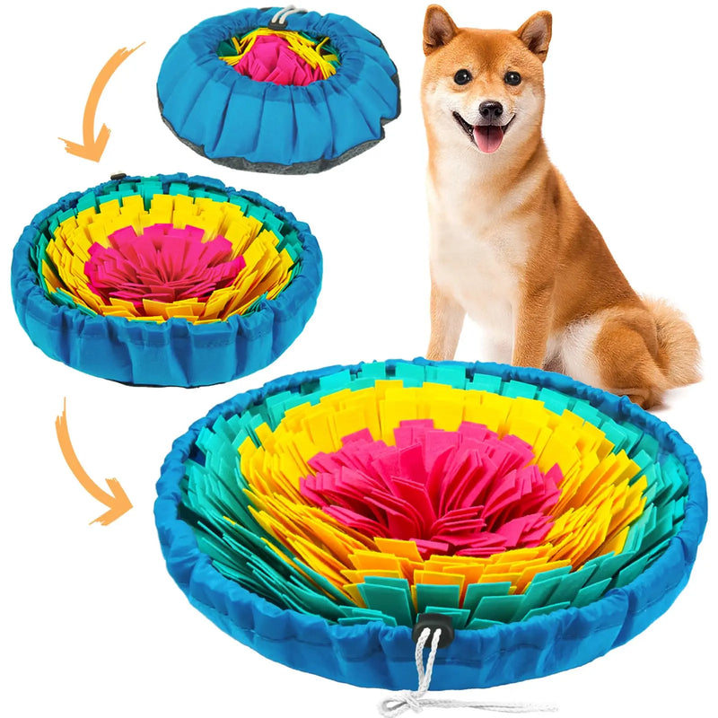 Adjustable nosework snuffle mat for dogs of all sizes