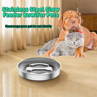 Stainless steel dog bowl — slow feeding maze for all breeds