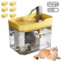Cat water fountain — continuous flow with triple-layer filter